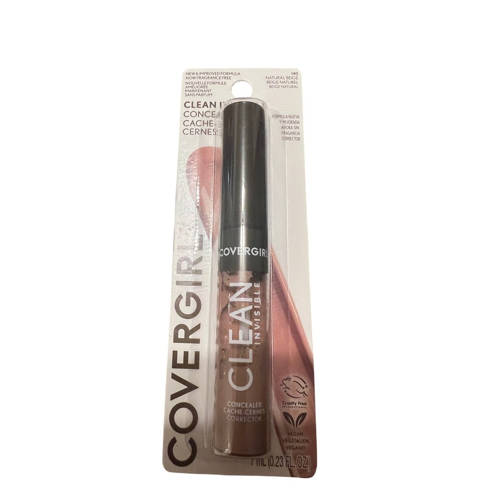 CoverGirl‎ Clean Invisible Concealer 140 Natural Beige Vegan 0.23oz New